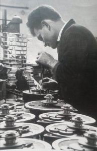 A photograph of Edward working at Betta Manufacturing Co