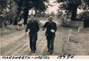 Jozef Latyszonek on left with ... Bojarski at Marsworth Hostel.