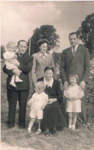 Jozef Latyszonek with Zig, Halina, Janek, Maria Chojnowska (Halina's mother) with Witek and Bogdan
