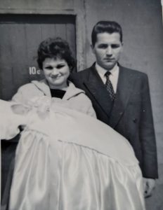 Krystine, with godparents Zosia Buczak and Wladzislaw Szyszko