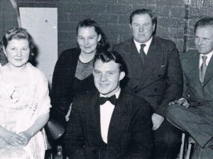 New Year's Eve dance 1954:5 at Marsworth. From L - Irena Sokoloska and parents Halina and Jan Bartoszewicz:Feliks with two other guests