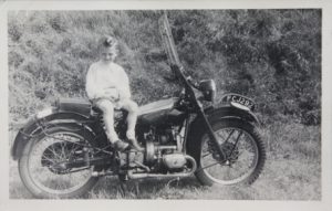 Stan on his father's motorbike